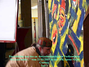 Einzelbilder aus der ca. dreizehnmintigem Performance
